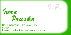 imre pruska business card